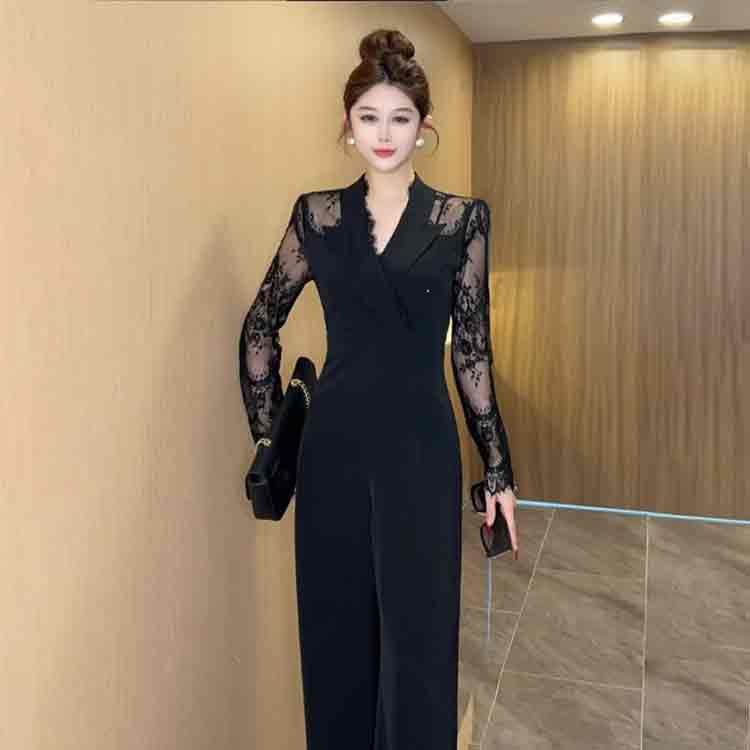 Jumpsuit van chiffon kant